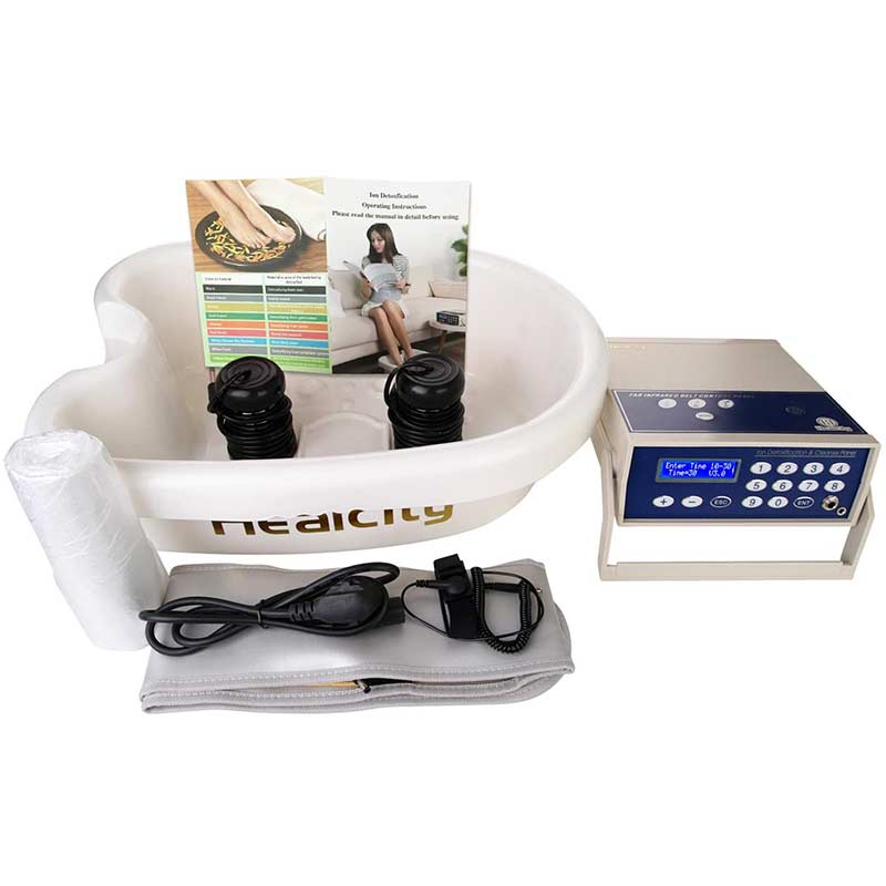 Logicmall Ionic Foot Bath Detox Machine Holiday Gift Negative Hydrogen System with Professional Tub Basin 10 Liners